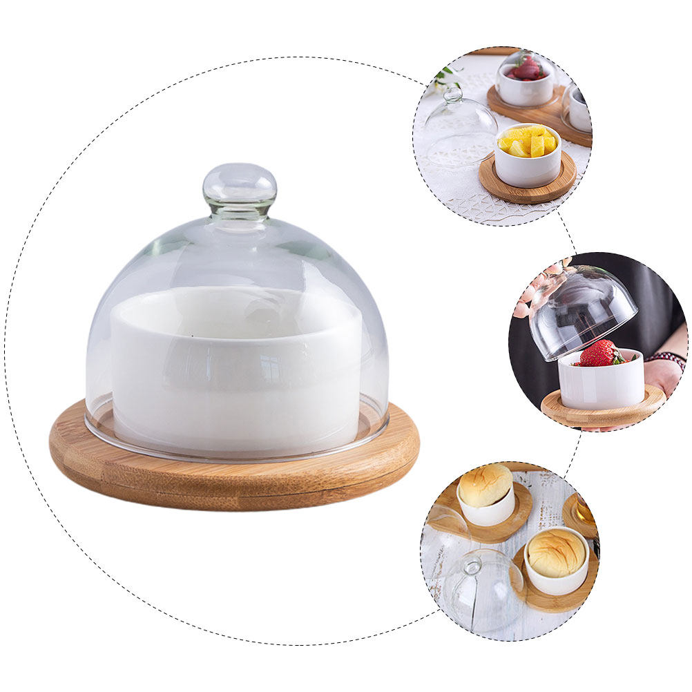 Ceramic Salad Bowl Set with Cl - огляд і ціна Plastic Dome Clear